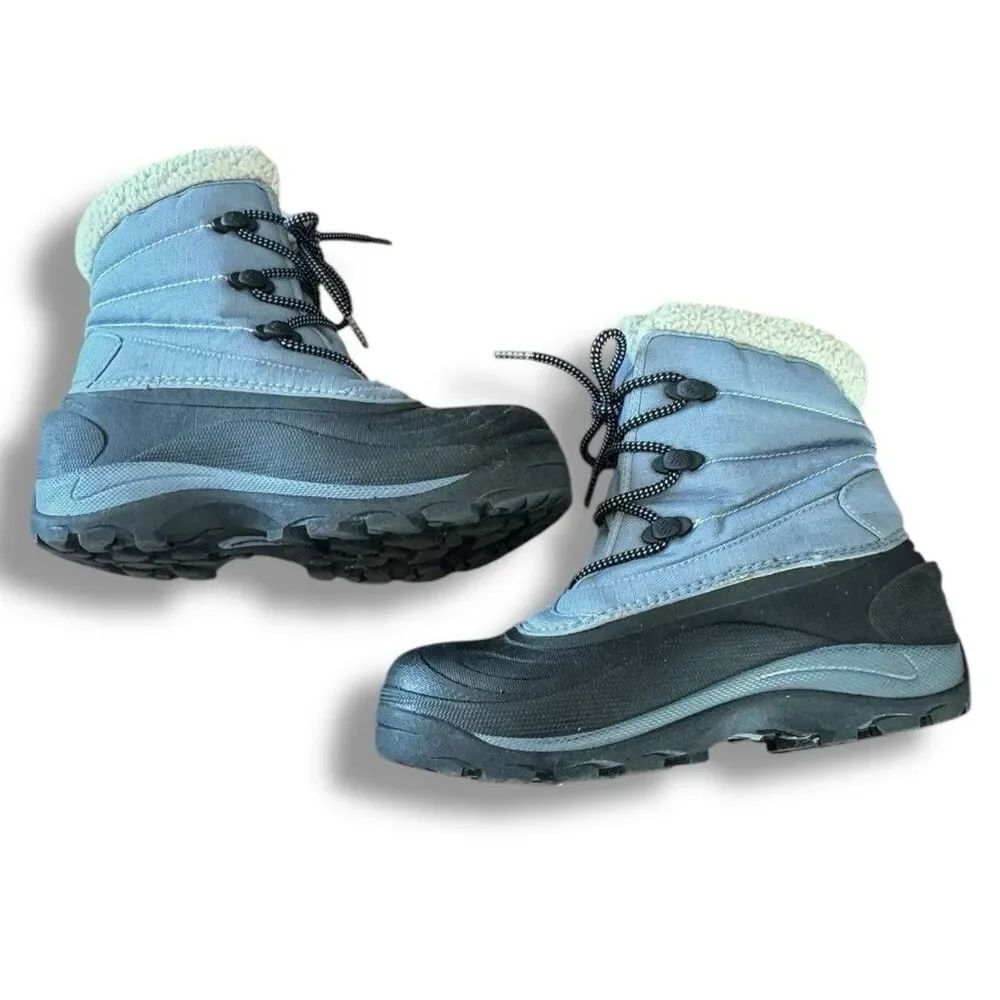 Columbia Canadian Trinity Thermolite Winter Snow Boots Blue Lace Up Women’s Sz 8